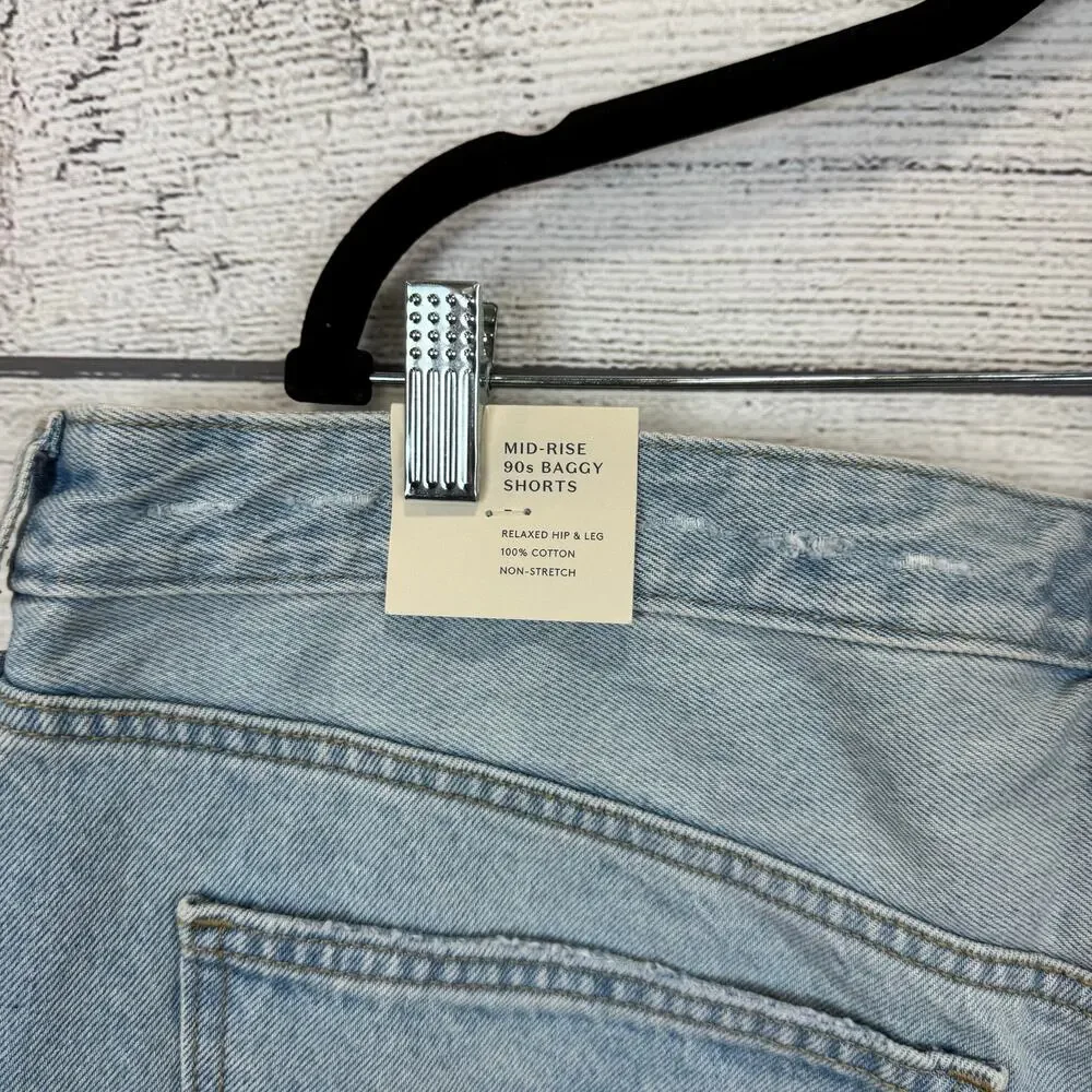 Universal Thread Plus Size Mid-Rise 90's Baggy Denim Shorts Size 18